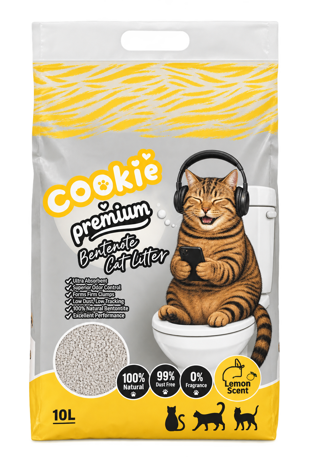 Cookie Cat Premium Bentonite Litter - 10L